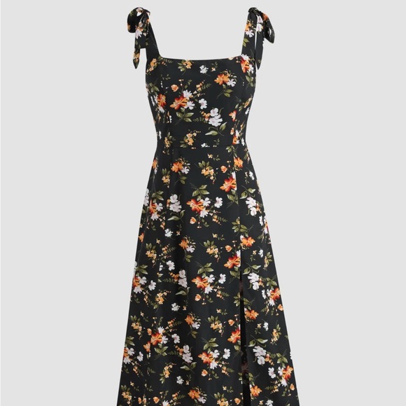 Cider Dresses & Skirts - Cider Black Floral Maxi Dress
